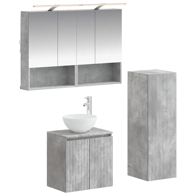 Vonios baldų rinkinys 4 pcs Betono pilka