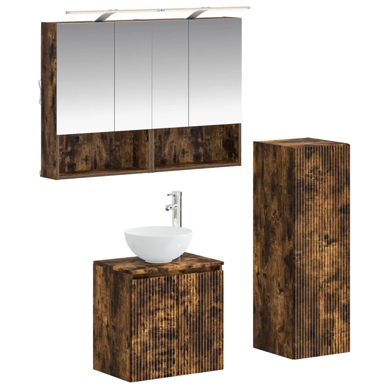 Vonios baldų rinkinys 4 pcs Dūminio ąžuolo