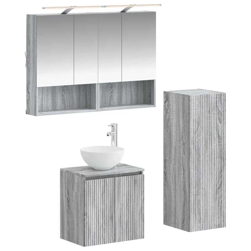 Vonios baldų rinkinys 4 pcs Pilka Sonoma