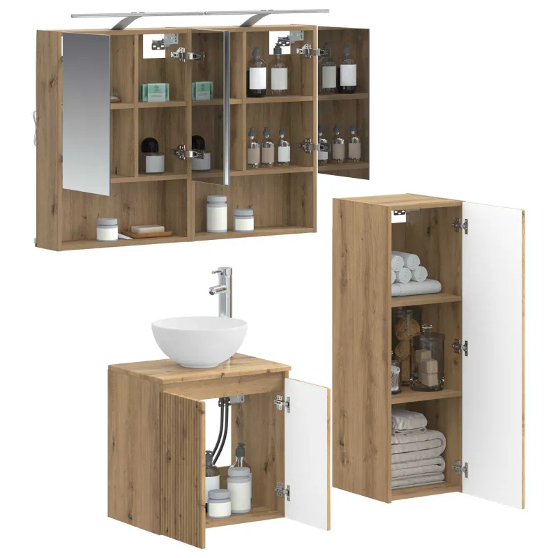 Vonios baldų rinkinys 4 pcs Artisano ąžuolo