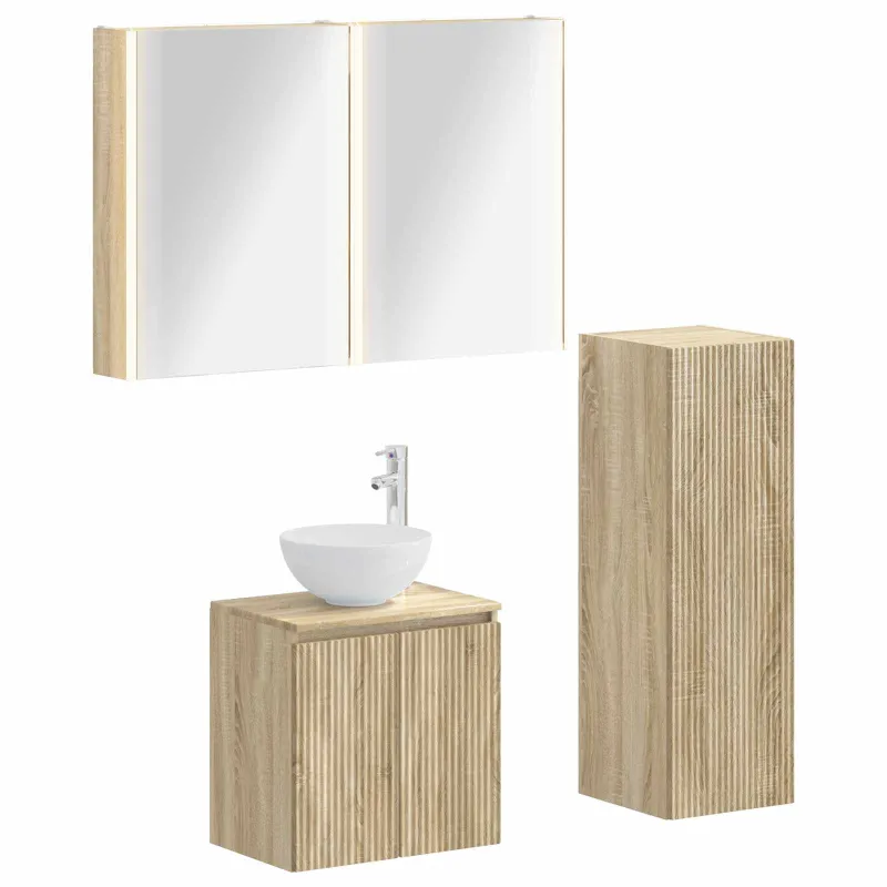Vonios baldų rinkinys 4 pcs Sonoma ąžuolas