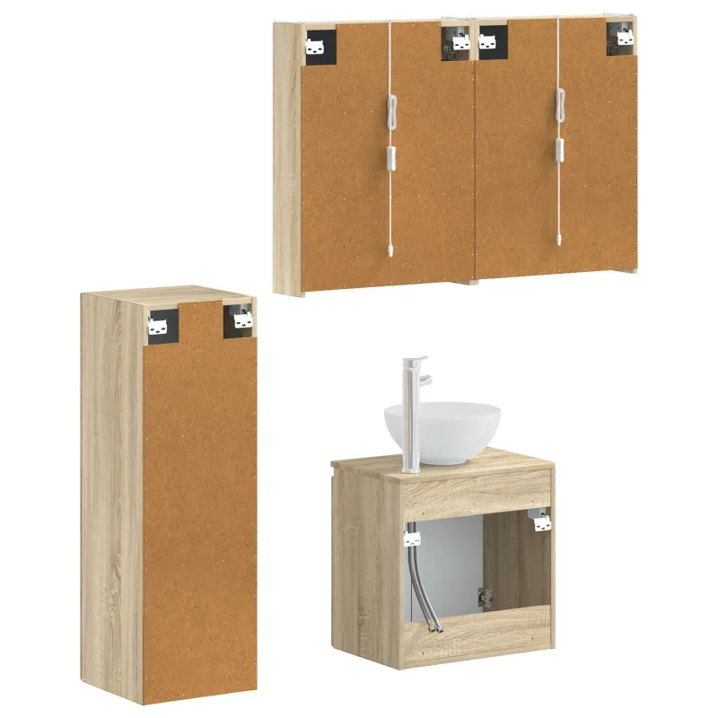 Vonios baldų rinkinys 4 pcs Sonoma ąžuolas