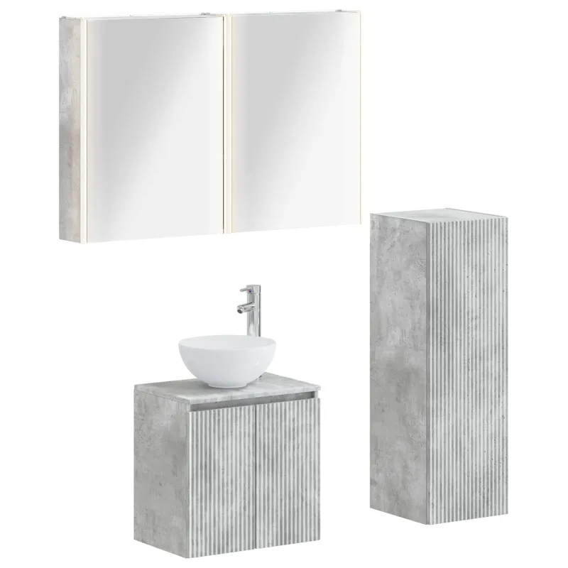 Vonios baldų rinkinys 4 pcs Betono pilka