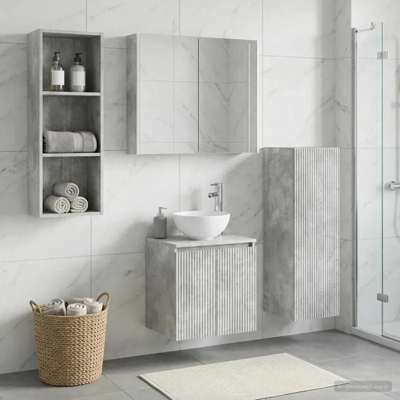 Vonios baldų rinkinys 4 pcs Betono pilka