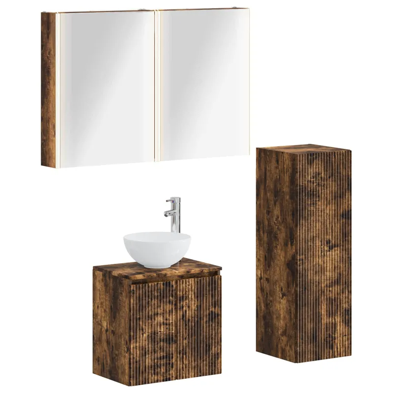 Vonios baldų rinkinys 4 pcs Dūminio ąžuolo