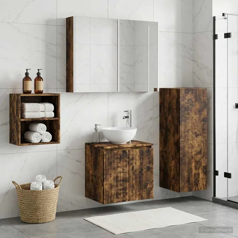 Vonios baldų rinkinys 4 pcs Dūminio ąžuolo