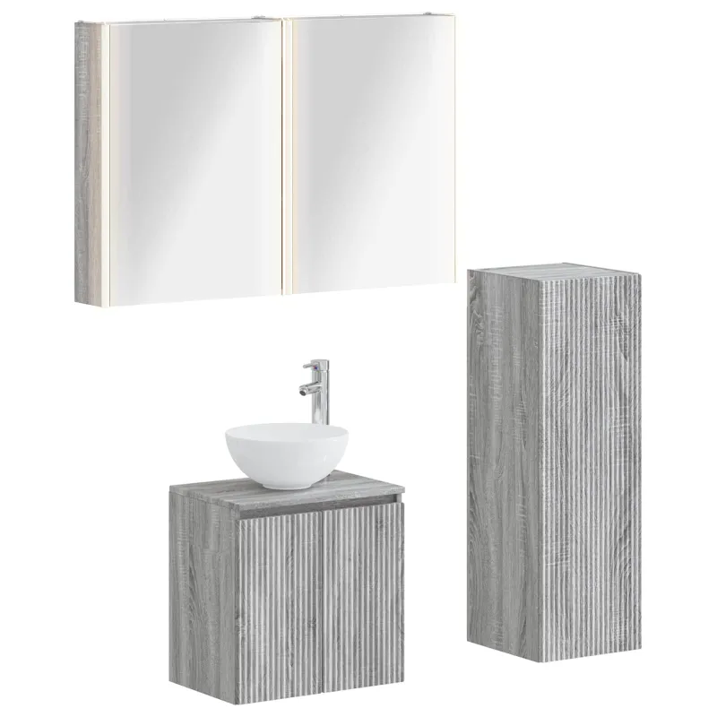 Vonios baldų rinkinys 4 pcs Pilka Sonoma