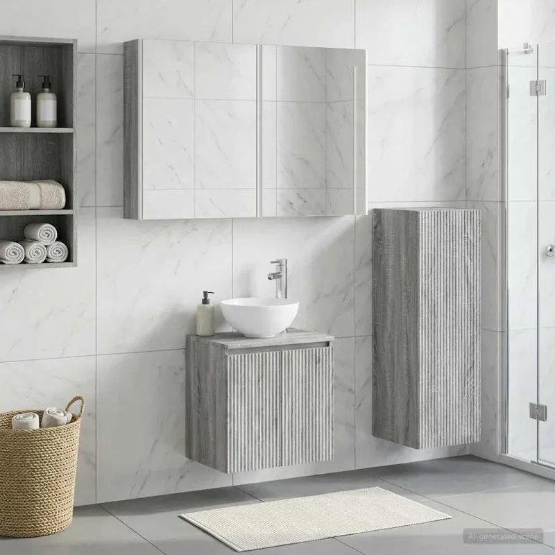 Vonios baldų rinkinys 4 pcs Pilka Sonoma