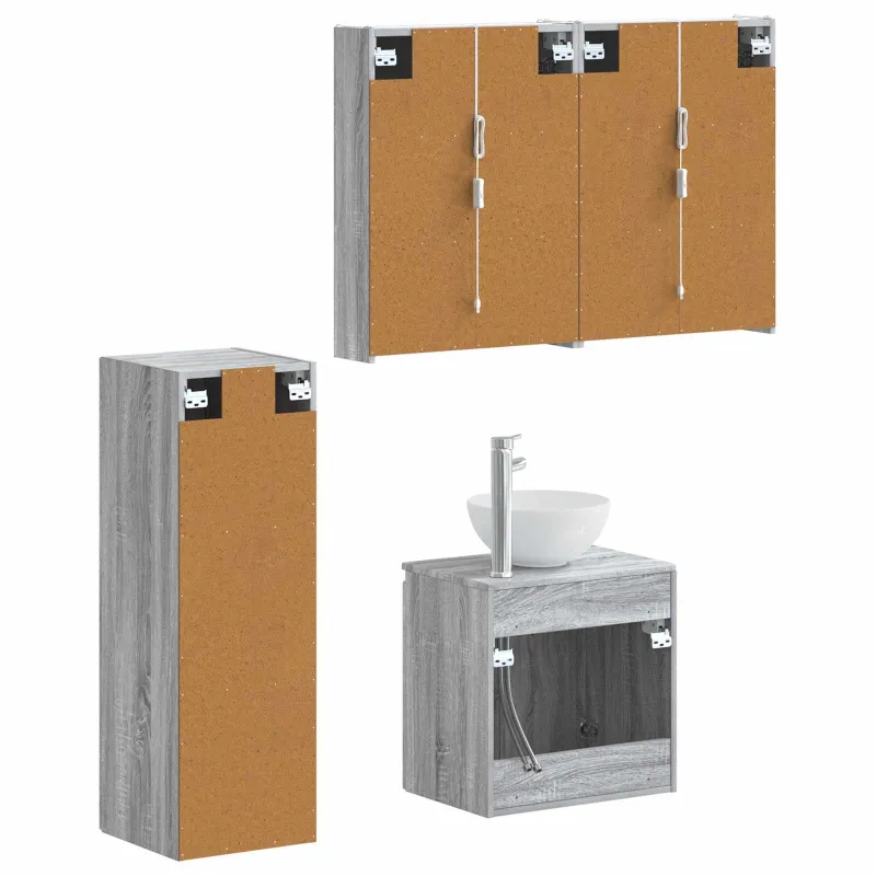 Vonios baldų rinkinys 4 pcs Pilka Sonoma