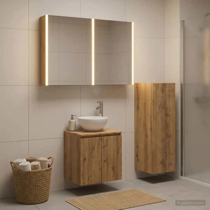 Vonios baldų rinkinys 4 pcs Artisano ąžuolo