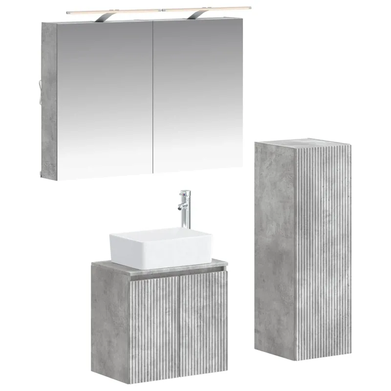 Vonios baldų rinkinys 4 pcs Betono pilka