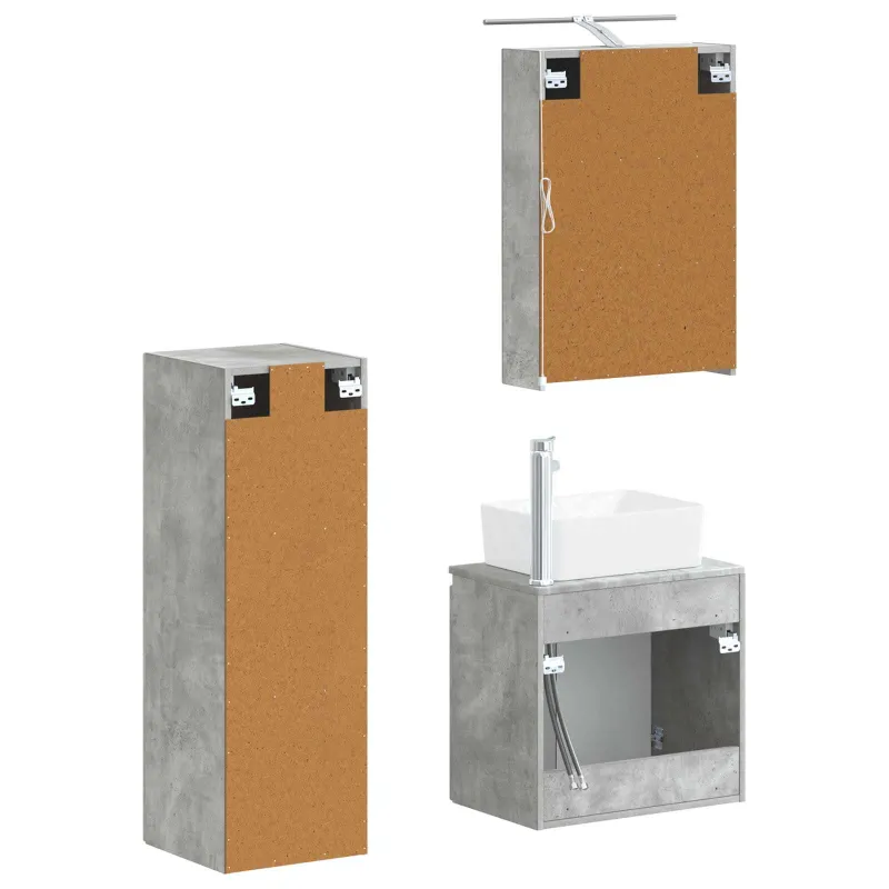 Vonios baldų rinkinys 4 pcs Betono pilka