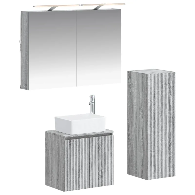 Vonios baldų rinkinys 4 pcs Pilka Sonoma