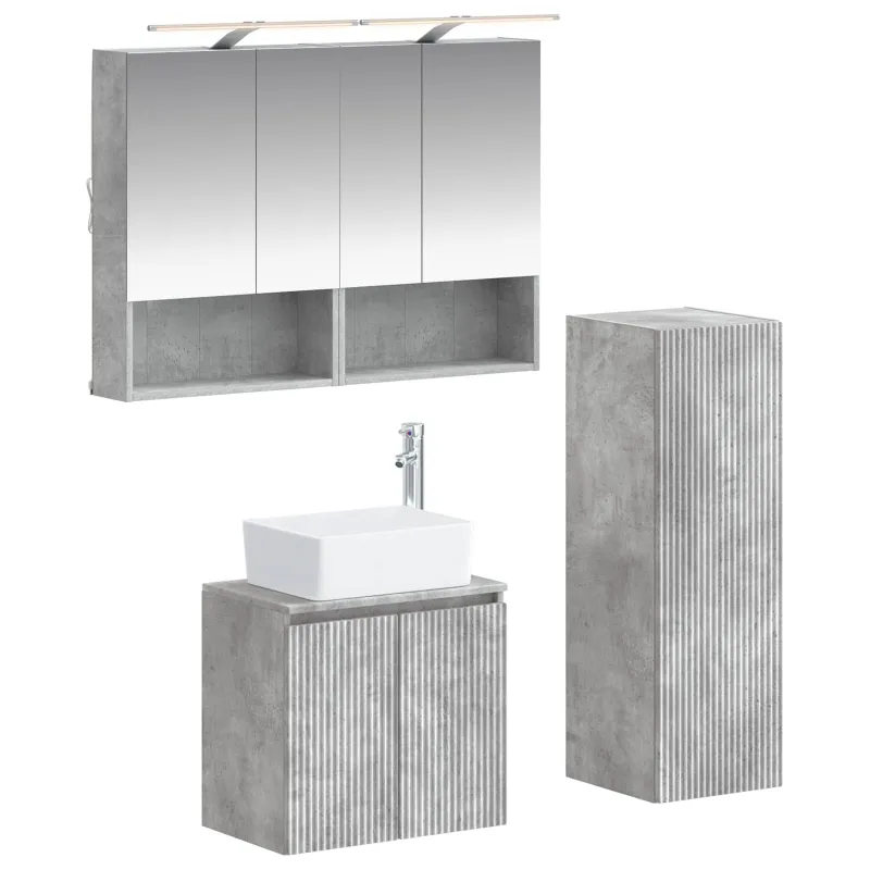 Vonios baldų rinkinys 4 pcs Betono pilka