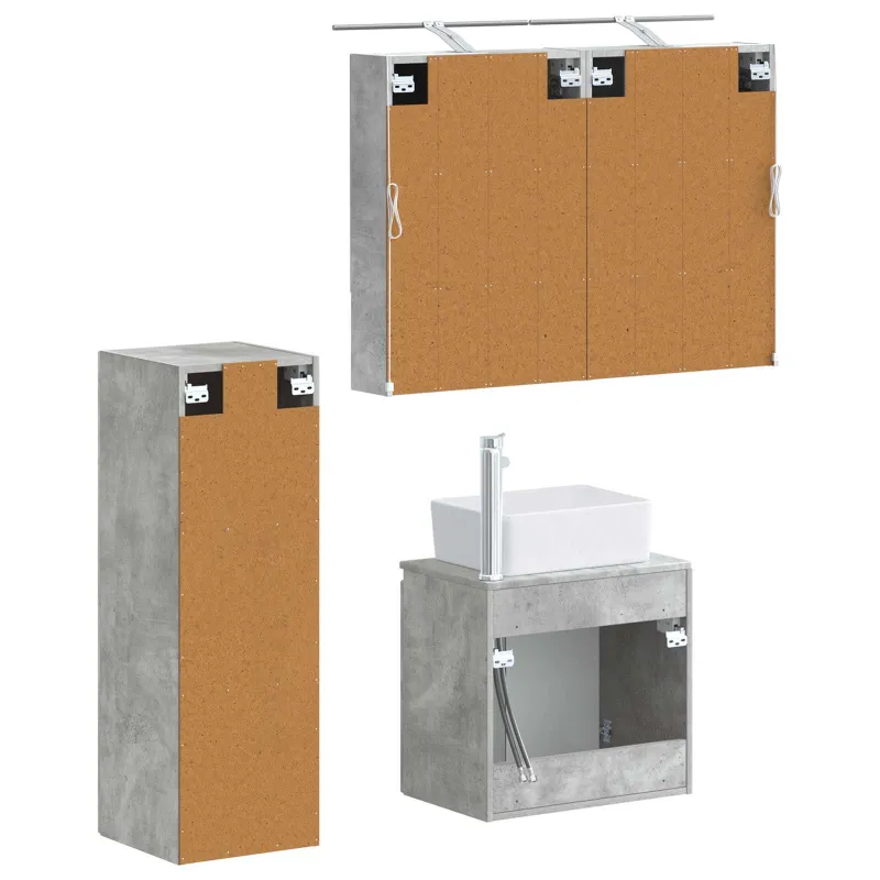 Vonios baldų rinkinys 4 pcs Betono pilka