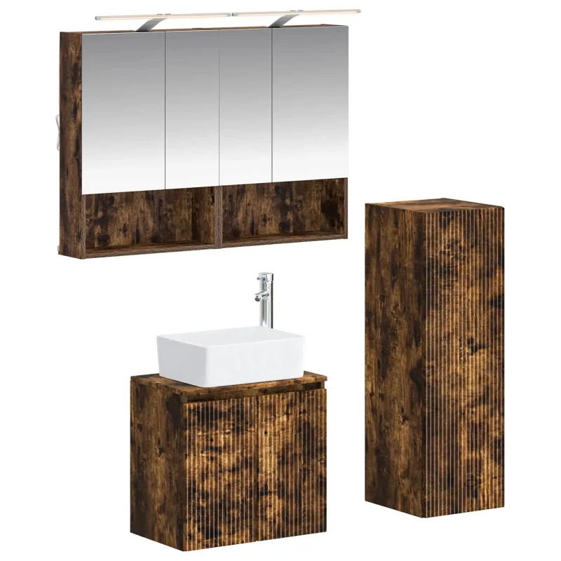 Vonios baldų rinkinys 4 pcs Dūminio ąžuolo