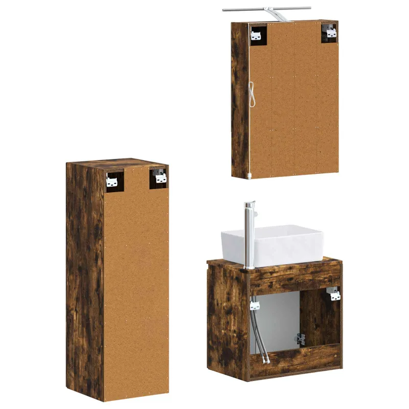 Vonios baldų rinkinys 4 pcs Dūminio ąžuolo