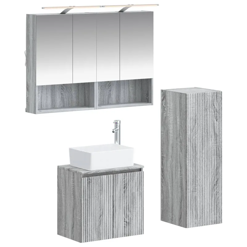 Vonios baldų rinkinys 4 pcs Pilka Sonoma