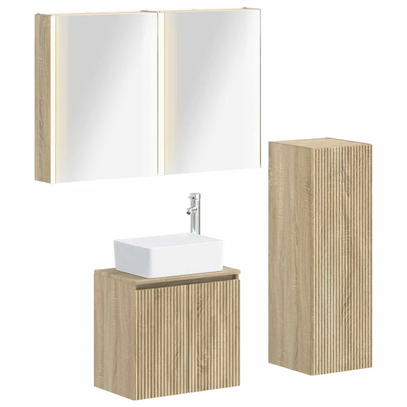 Vonios baldų rinkinys 4 pcs Sonoma ąžuolas