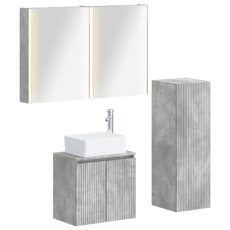 Vonios baldų rinkinys 4 pcs Betono pilka