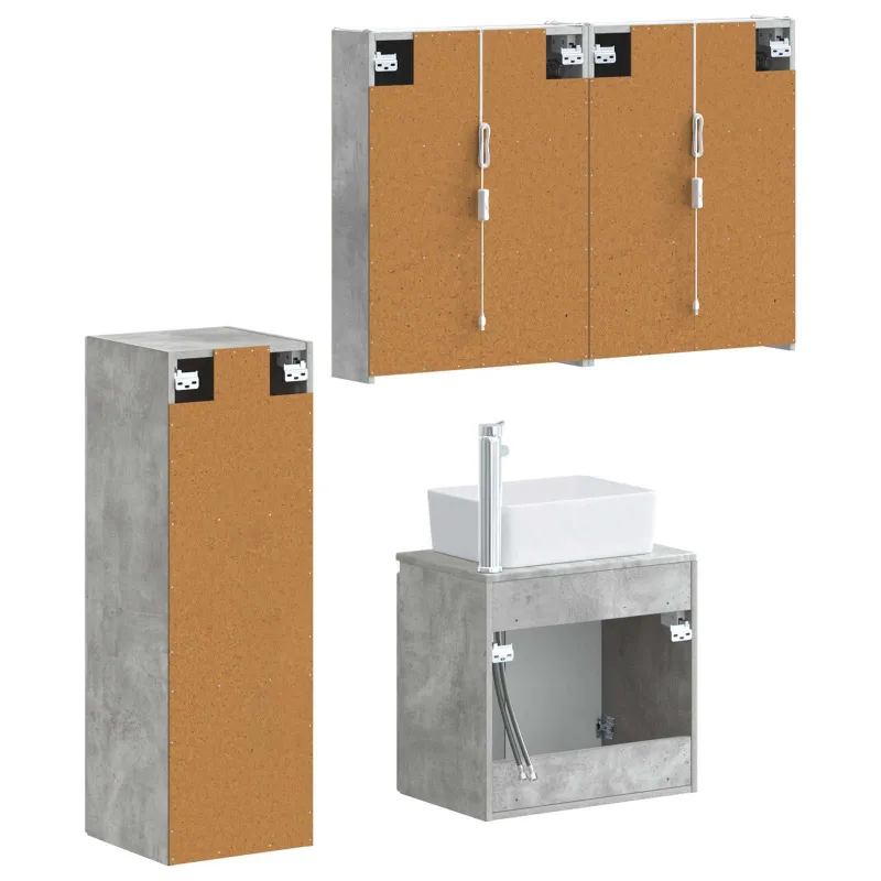 Vonios baldų rinkinys 4 pcs Betono pilka