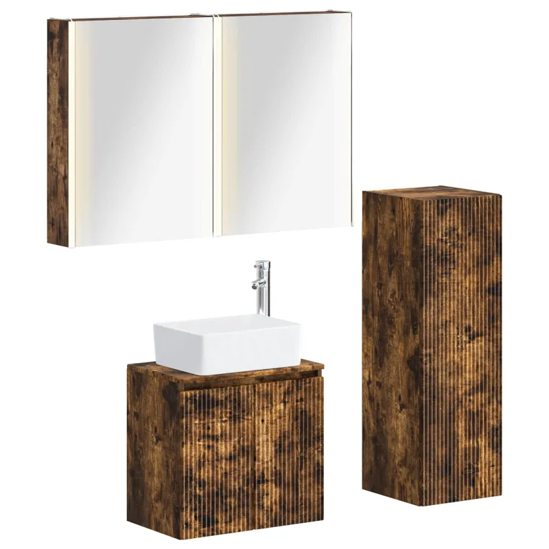 Vonios baldų rinkinys 4 pcs Dūminio ąžuolo