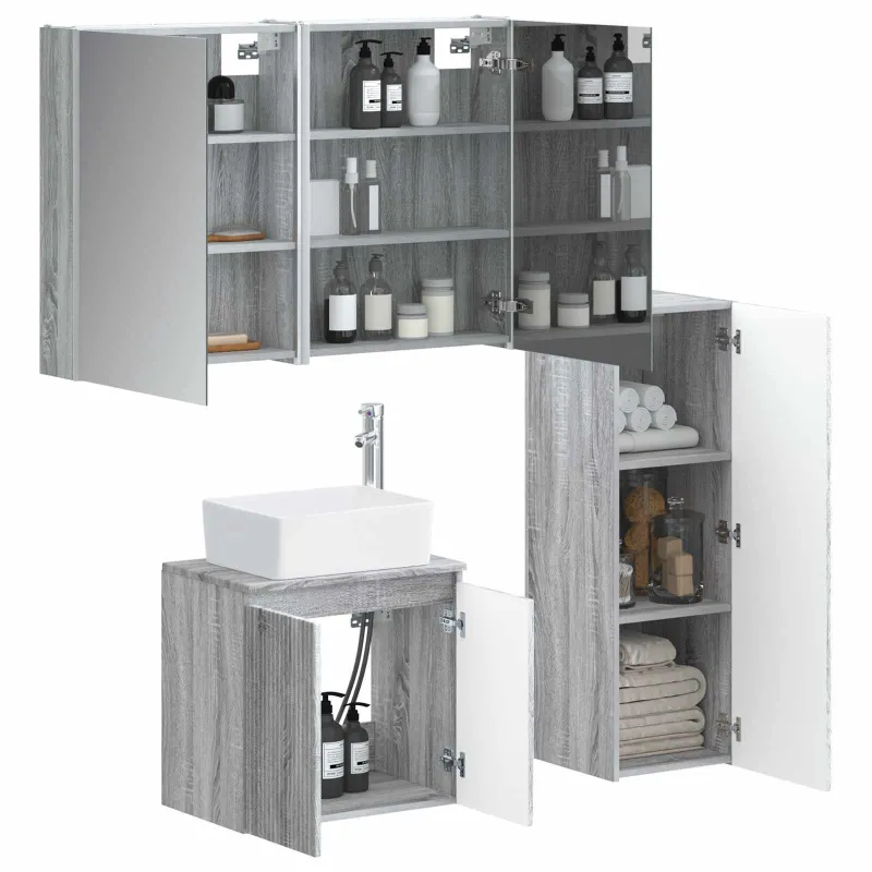 Vonios baldų rinkinys 4 pcs Pilka Sonoma