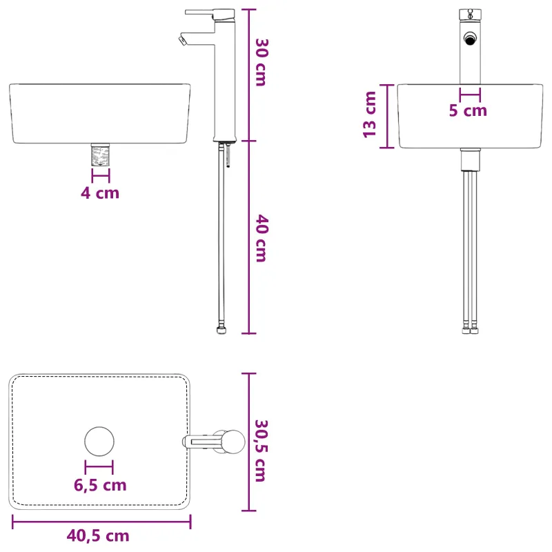 Vonios baldų rinkinys 4 pcs Pilka Sonoma