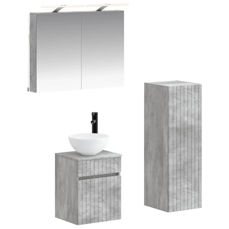 Vonios baldų rinkinys 4 pcs Betono pilka