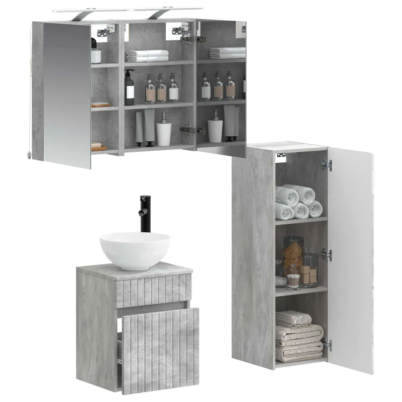 Vonios baldų rinkinys 4 pcs Betono pilka