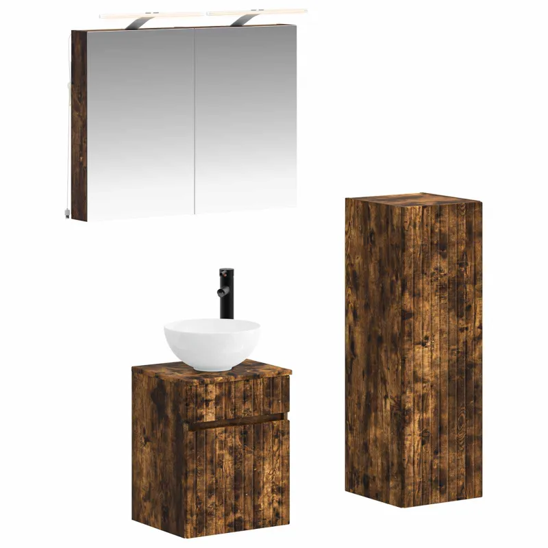 Vonios baldų rinkinys 4 pcs Dūminio ąžuolo