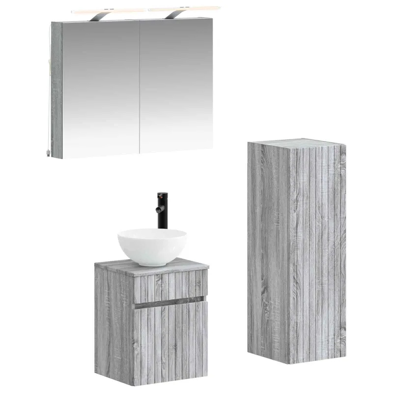 Vonios baldų rinkinys 4 pcs Pilka Sonoma
