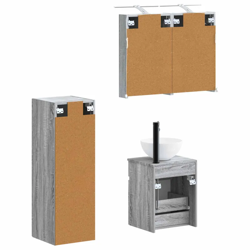 Vonios baldų rinkinys 4 pcs Pilka Sonoma