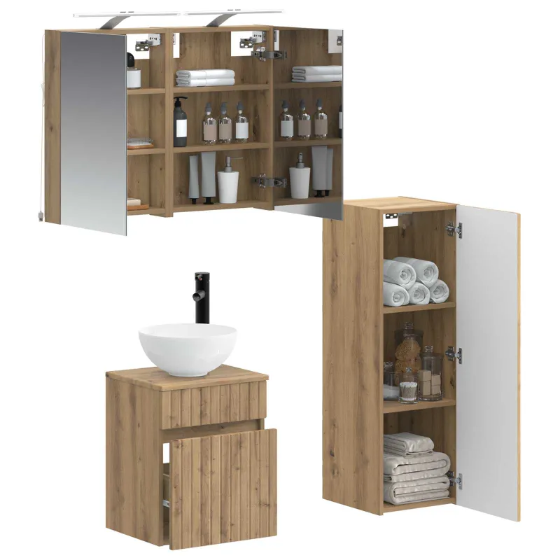 Vonios baldų rinkinys 4 pcs Artisano ąžuolo