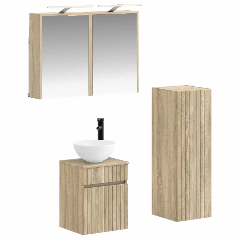 Vonios baldų rinkinys 4 pcs Sonoma ąžuolas
