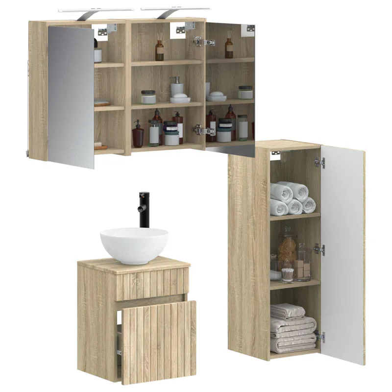 Vonios baldų rinkinys 4 pcs Sonoma ąžuolas