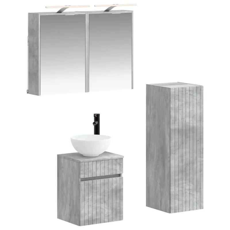 Vonios baldų rinkinys 4 pcs Betono pilka