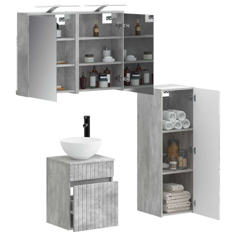 Vonios baldų rinkinys 4 pcs Betono pilka