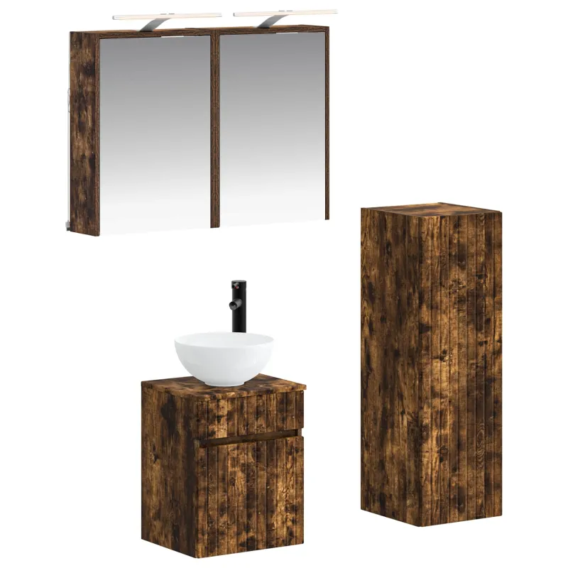 Vonios baldų rinkinys 4 pcs Dūminio ąžuolo
