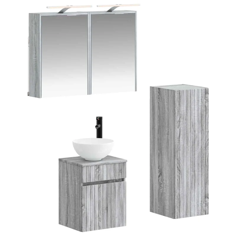 Vonios baldų rinkinys 4 pcs Pilka Sonoma