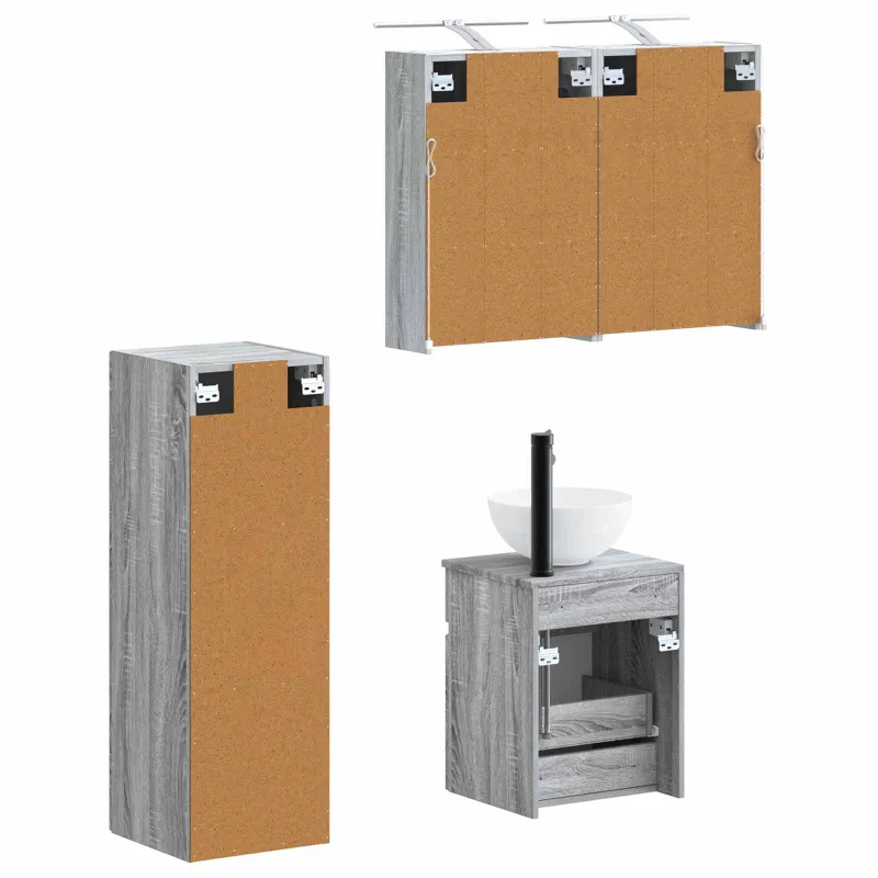 Vonios baldų rinkinys 4 pcs Pilka Sonoma