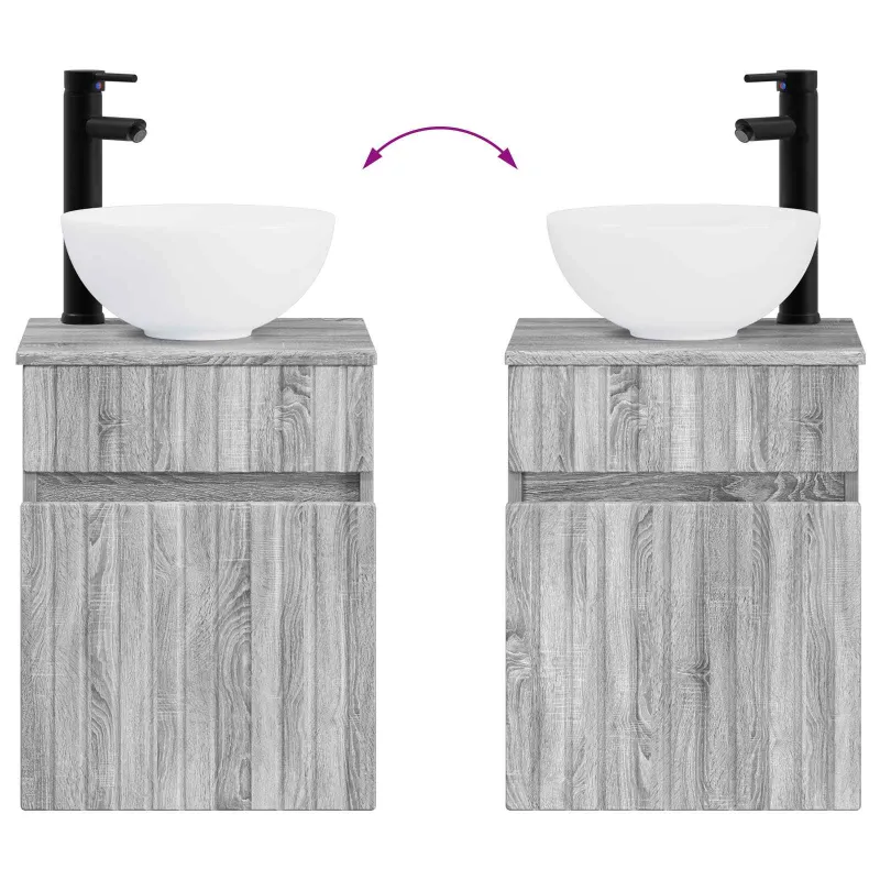 Vonios baldų rinkinys 4 pcs Pilka Sonoma
