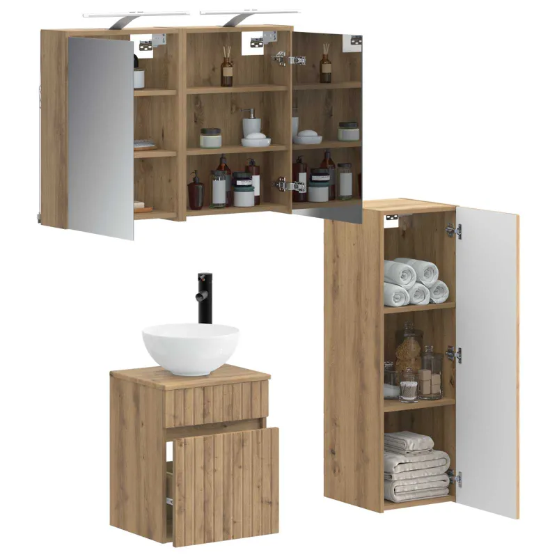 Vonios baldų rinkinys 4 pcs Artisano ąžuolo