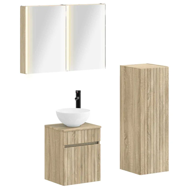 Vonios baldų rinkinys 4 pcs Sonoma ąžuolas