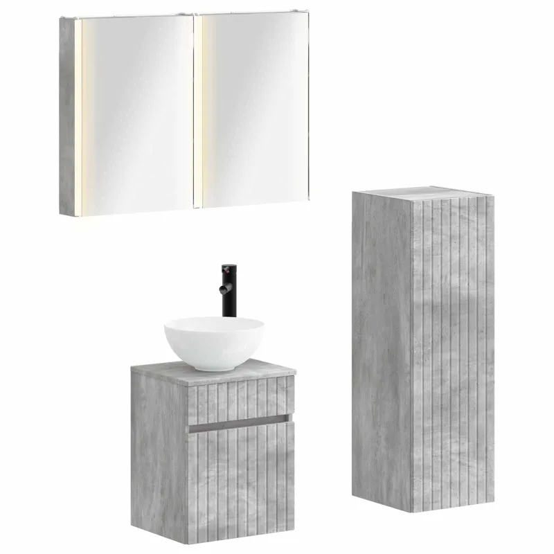 Vonios baldų rinkinys 4 pcs Betono pilka