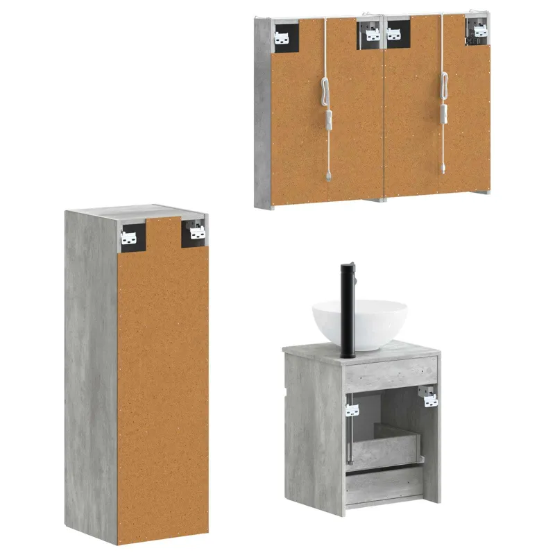 Vonios baldų rinkinys 4 pcs Betono pilka