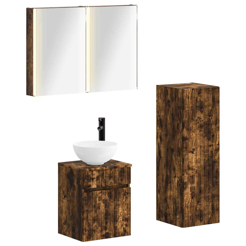 Vonios baldų rinkinys 4 pcs Dūminio ąžuolo