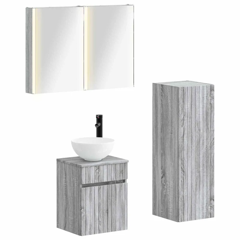 Vonios baldų rinkinys 4 pcs Pilka Sonoma