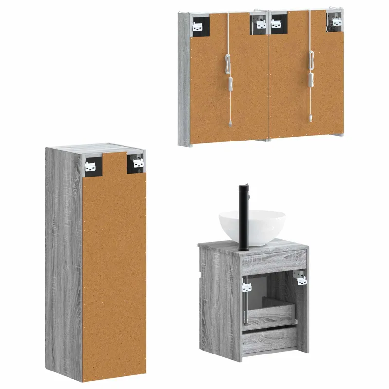 Vonios baldų rinkinys 4 pcs Pilka Sonoma