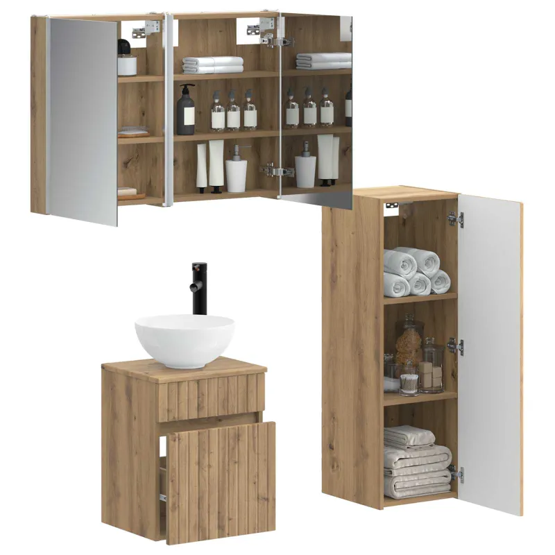 Vonios baldų rinkinys 4 pcs Artisano ąžuolo